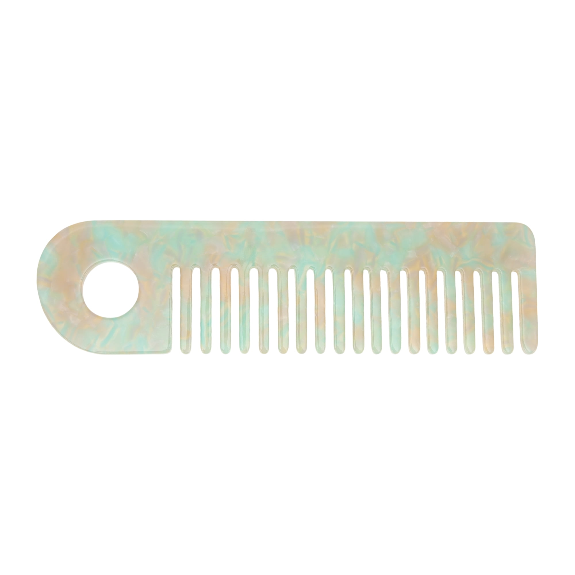 Unique Bargains 1 Pc Exquisite Marble Pattern Hair Comb for All Hair Types Cyan Blue
