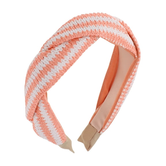 Unique Bargains 1 Pc Exquisite Personalized Straw Braid Headband Orange