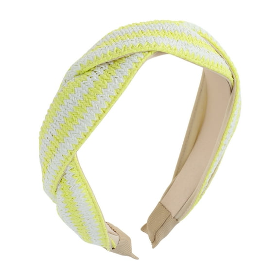 Unique Bargains 1 Pc Exquisite Personalized Straw Braid Headband Yellow