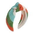 thumbnail image 1 of Unique Bargains 1 Pc Exquisite Pinstripe Straw Headband Orange Green Blue Beige, 1 of 6