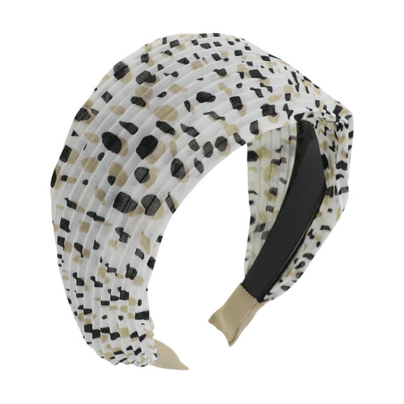 Unique Bargains 1 Pc Exquisite Pleated Chiffon Headband White