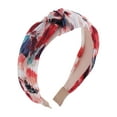 thumbnail image 1 of Unique Bargains 1 Pc Exquisite Printed Crumpled Knot Headband Wine Red, 1 of 6