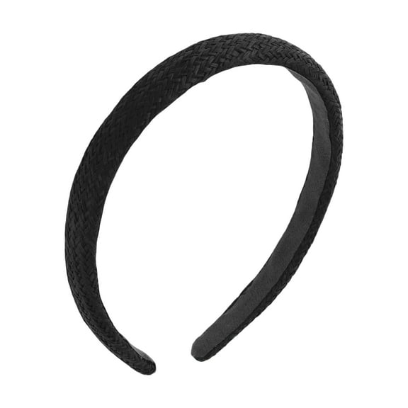 Unique Bargains 1 Pc Exquisite Thin-edged Woven Straw Headband Black