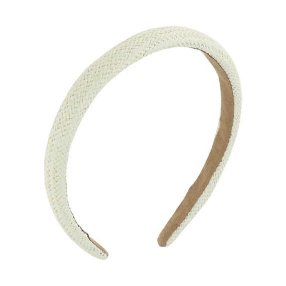 Unique Bargains 1 Pc Exquisite Thin-edged Woven Straw Headband White
