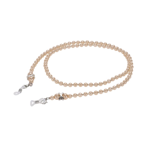 Unique Bargains 1 Pc Eyeglass Chain Glasses Chain Imitation Pearl Pattern 75cm L Light Brown