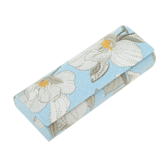 Unique Bargains 1 Pc Eyeglasses Case Embroidery Eyeglasses Storage 6.1"x2.36"x1.18" Blue