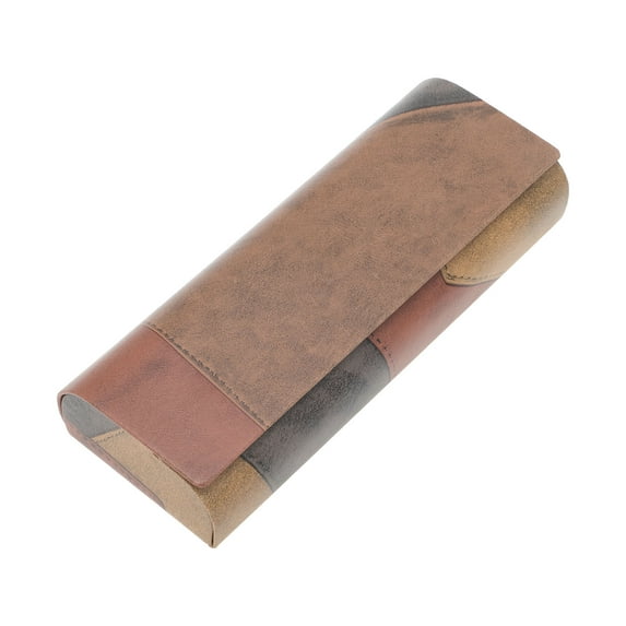 Unique Bargains 1 Pc Eyeglasses Case Portable Retro Eyeglasses Storage 6.14"x2.36"x1.18" Brown