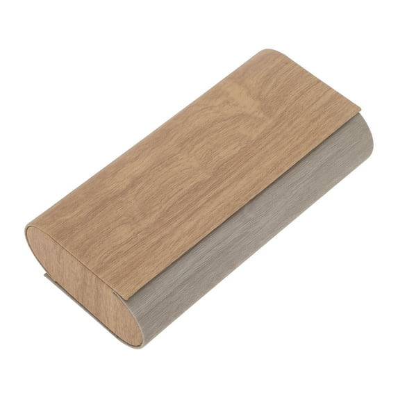 Unique Bargains 1 Pc Eyeglasses Case Wood Grain Eyeglasses Storage 6.34"x3.31"x1.77" Brown