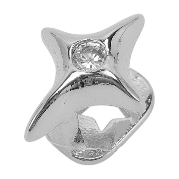 Unique Bargains 1 Pc Fake Grills Hip Hop Four-Pointed Star Teeth Grillz Silver Tone