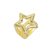 Unique Bargains 1 Pc Fake Grills Hip Hop Hollowout Five-Pointed Star Teeth Grillz Gold Tone