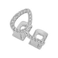 thumbnail image 1 of Unique Bargains 1 Pc Fake Grills Hip Hop Hollowout Rhinestone Heart Teeth Grillz Silver Tone, 1 of 6