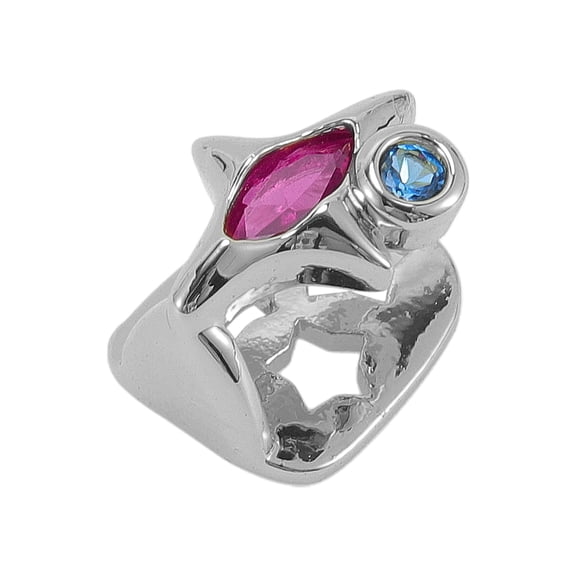 Unique Bargains 1 Pc Fake Grills Hip Hop Rhinestone Teeth Grillz Silver Tone Purple