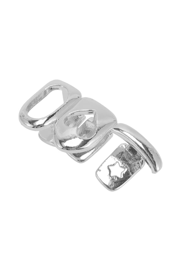 1 Pc Fake Grills Hip Hop Single Design Teeth Grillz Silver Tone