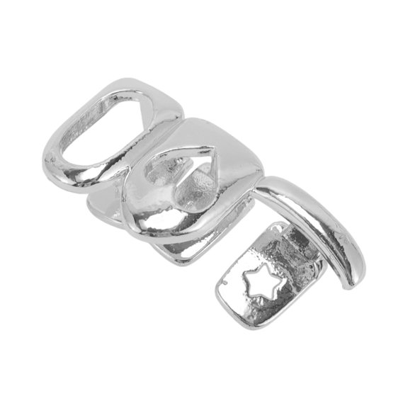 Unique Bargains 1 Pc Fake Grills Hip Hop Single Design Teeth Grillz Silver Tone