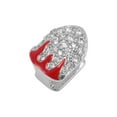 thumbnail image 1 of Unique Bargains 1 Pc Fake Grills Hip Hop Single Teeth Grillz Silver Tone Red, 1 of 6