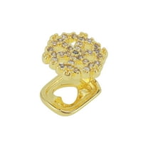 Unique Bargains 1 Pc Fake Grills Hip Hop Snowflake Teeth Grillz Gold Tone