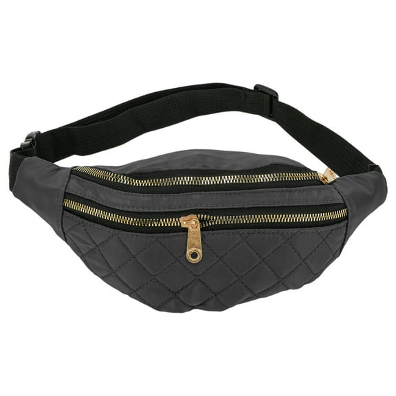 Unique Bargains 1 Pc Fanny Pack Argyle Waist Bag Gray