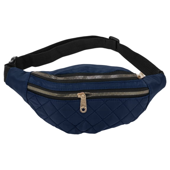 Unique Bargains 1 Pc Fanny Pack Argyle Waist Bag Navy Blue