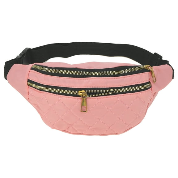 Unique Bargains 1 Pc Fanny Pack Argyle Waist Bag Pink
