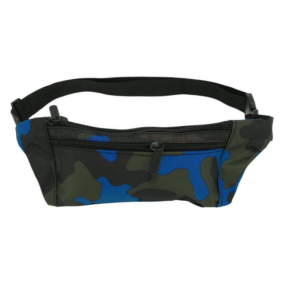 Unique Bargains 1 Pc Fanny Pack Camo Pattern Waist Bag Camouflage Blue
