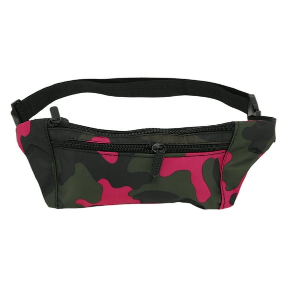 Unique Bargains 1 Pc Fanny Pack Camo Pattern Waist Bag Camouflage Pink