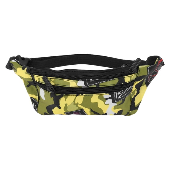 Unique Bargains 1 Pc Fanny Pack Thin Camo Waist Bag Yellow Green