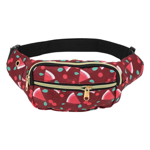 Unique Bargains 1 Pc Fanny Pack Watermelon Pattern Waist Bag Red