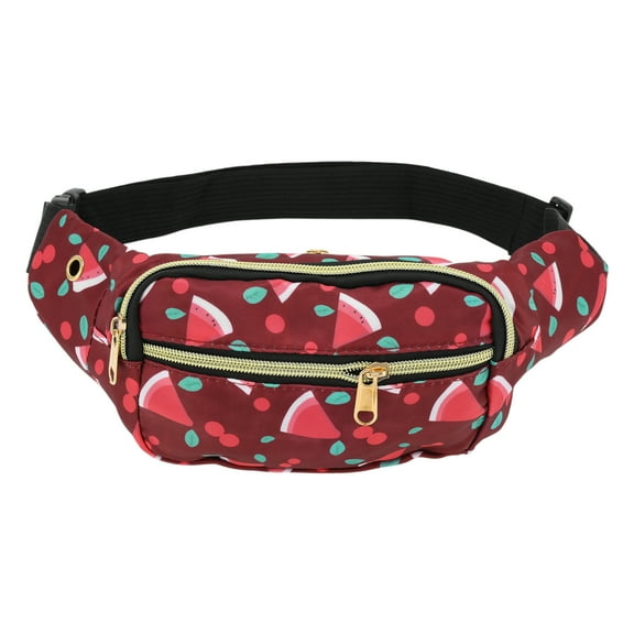 Unique Bargains 1 Pc Fanny Pack Watermelon Pattern Waist Bag Red