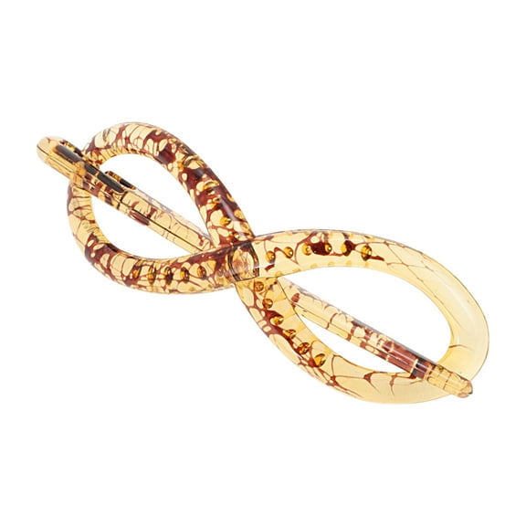 Unique Bargains 1 Pc Fashion 8-Shaped Hair Clips Hairdo Clip Light Brown