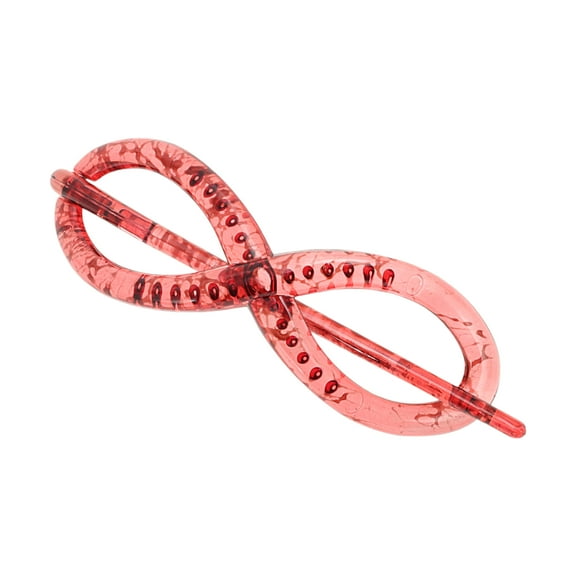 Unique Bargains 1 Pc Fashion 8-Shaped Hair Clips Hairdo Clip Red
