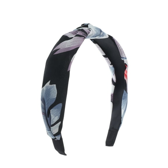 Unique Bargains 1 Pc Fashion Banana Leaf Pattern Headbands for Women Black