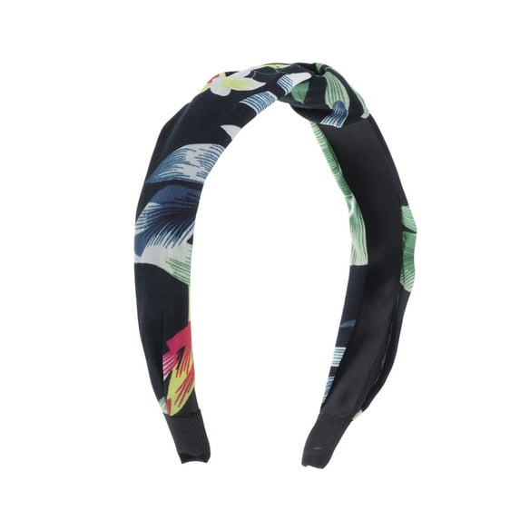 Unique Bargains 1 Pc Fashion Banana Leaf Pattern Headbands for Women Dark Blue