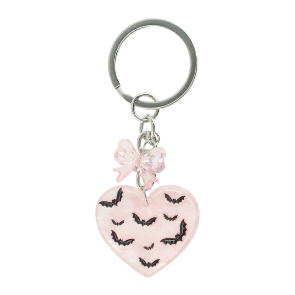 Unique Bargains 1 Pc Fashion Bat Heart Bow Handbag Charm Bag Accessories Pink