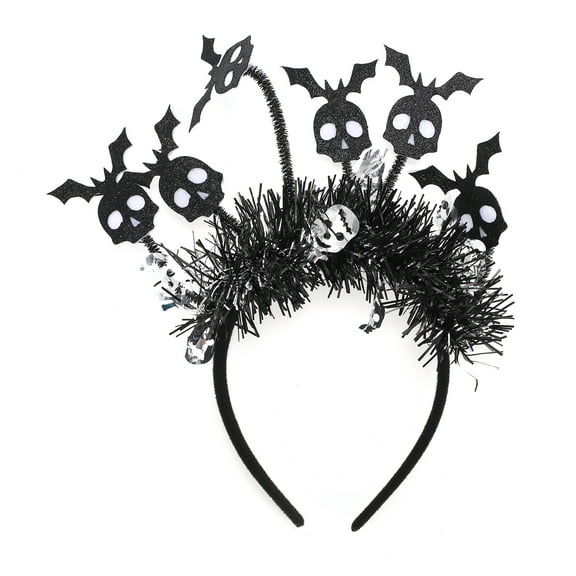 Unique Bargains 1 Pc Fashion Bats Pattern Headband for Halloween 4.72" Diameter Black