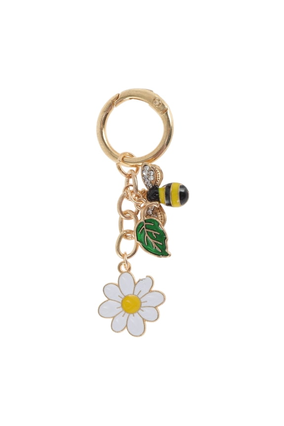 1 Pc Fashion Bees Daisys with Round Buckle Handbag Charm Bag Accessories Gold Tone