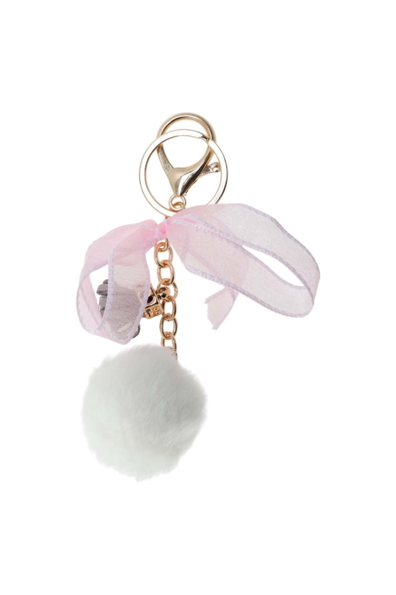 1 Pc Fashion Bow Ball Handbag Charm Bag Accessories White