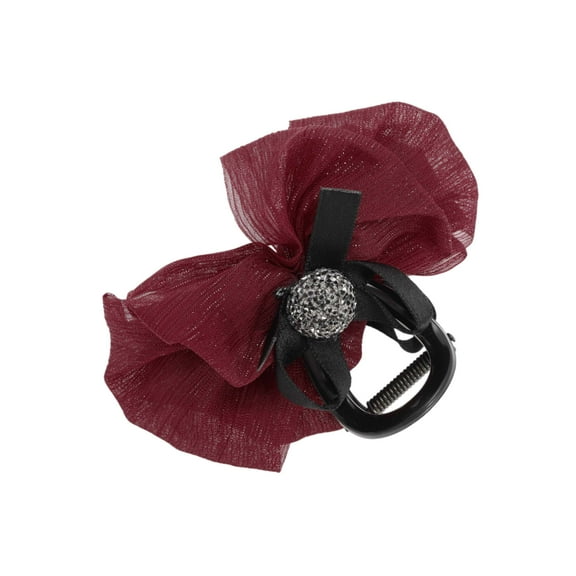 Unique Bargains 1 Pc Fashion Bow Hair Clips Wine Red