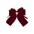 thumbnail image 1 of Unique Bargains 1 Pc Fashion Bow Pearl Ribbon Spring Hair Clips Red, 1 of 5