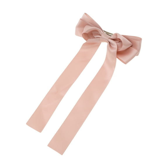 Unique Bargains 1 Pc Fashion Bow Ribbon French Barrette Hair Clips Hairdo Clip Pink