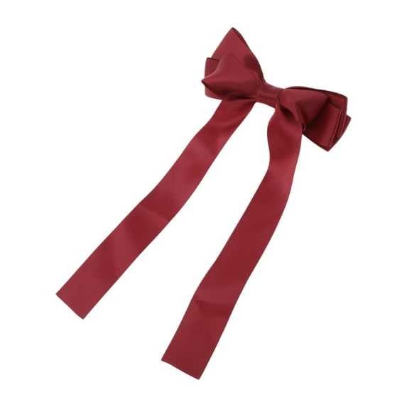 Unique Bargains 1 Pc Fashion Bow Ribbon French Barrette Hair Clips Hairdo Clip Wine Red