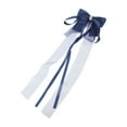 thumbnail image 1 of Unique Bargains 1 Pc Fashion Bow Ribbon Hair Clips Hairdo Clip Navy Blue, 1 of 5