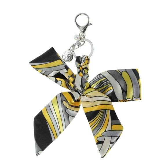 Unique Bargains 1 Pc Fashion Bow Scarf Bag Charm Bag Accessories Yellow