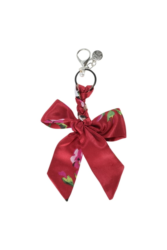 1 Pc Fashion Bow Scarf Floral Print Handbag Charm Bag Accessories Red
