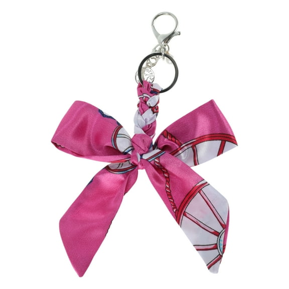 Unique Bargains 1 Pc Fashion Bow Scarf Handbag Charm Bag Accessories Rose Red