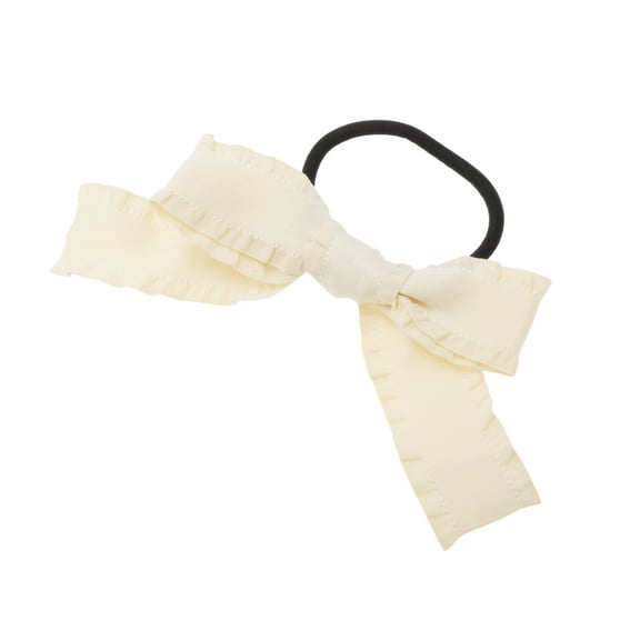 Unique Bargains 1 Pc Fashion Bow Scrunchies Hair Ties Beige