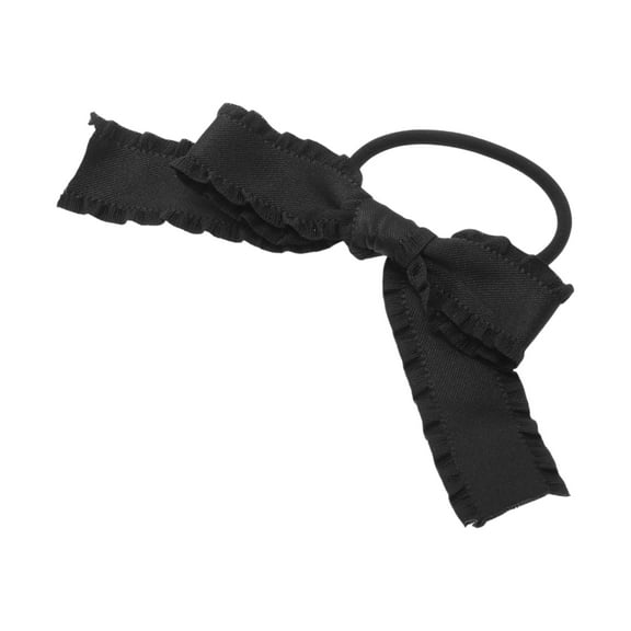 Unique Bargains 1 Pc Fashion Bow Scrunchies Hair Ties Black