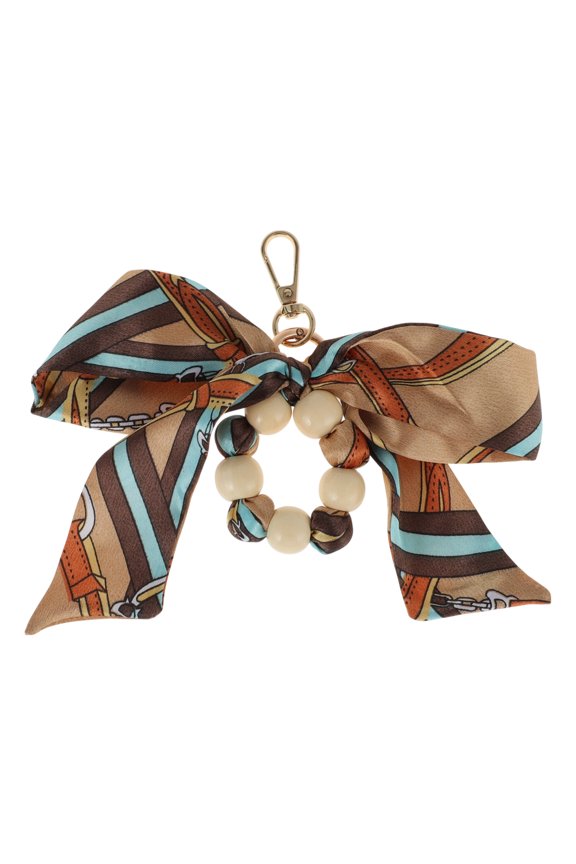 1 Pc Fashion Bow Wooden Beads Bag Charm Handbag Accessories Brown