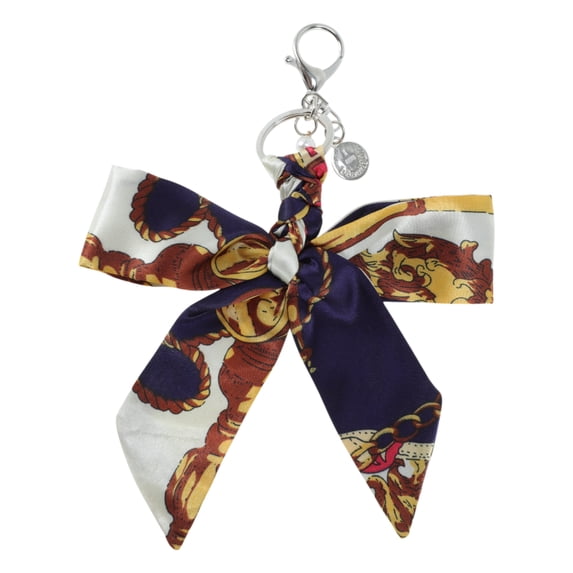 Unique Bargains 1 Pc Fashion Bow-knot Scarf Bag Charm Bag Accessories Blue