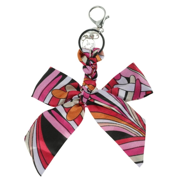 Unique Bargains 1 Pc Fashion Bow-knot Scarf Handbag Charm Bag Accessories Rose Red