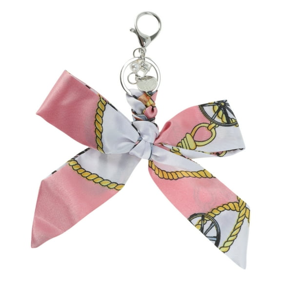 Unique Bargains 1 Pc Fashion Bow-knot Scarf Handbag Charm Bag Accessories White